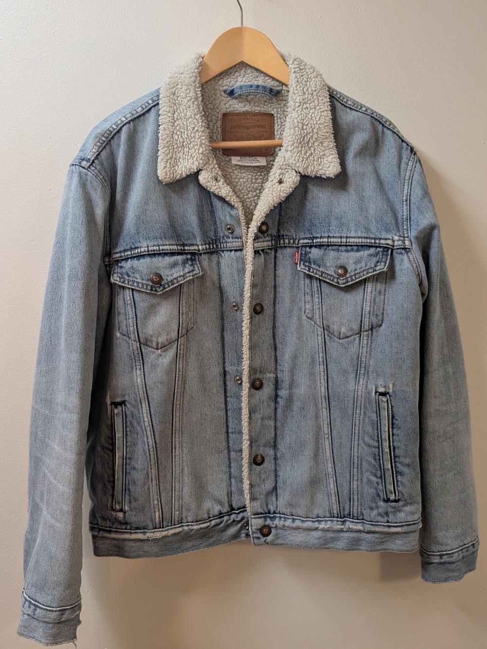 Levi's Light Blue Sherpa-Lined Denim Trucker Jacket